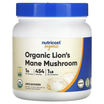 Organic Lion's Mane Mushroom, Unflavored, 1 lb (454 g)