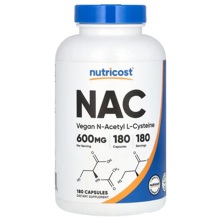 NAC, Vegan N-Acetyl L-Cysteine, 600 mg, 180 Capsules image 1