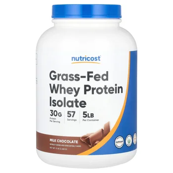 Grass-Fed Whey Protein Isolate, Milk Chocolate, 5 lb (2,268 g)