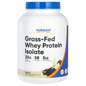 Grass-Fed Whey Protein Isolate, Vanilla, 5 lb (2,268 g)