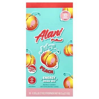 Energy Drink Mix, Juicy Peach, 10 Stickpacks, 0.21 oz (6.03 g) Each