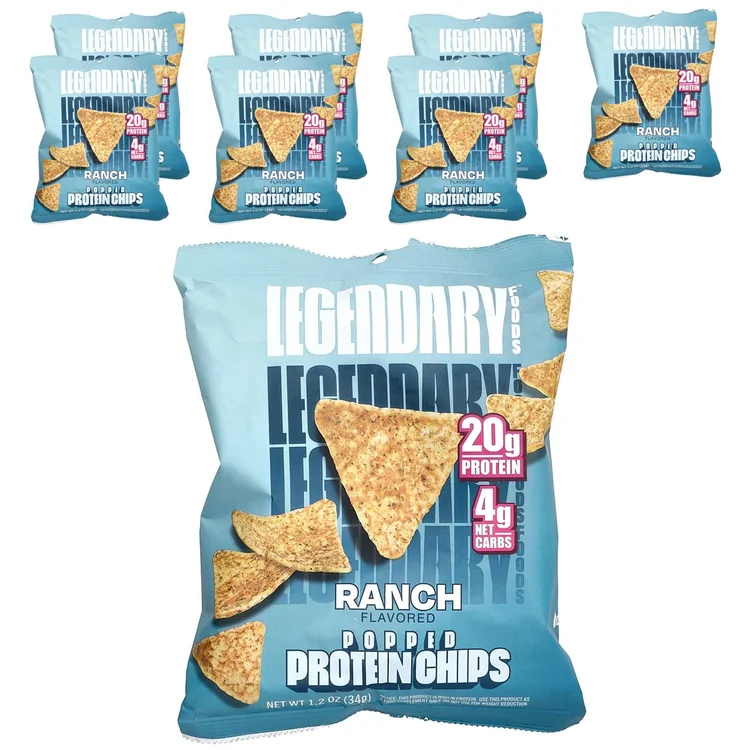 Popped Protein Chips, Ranch, 7 Bags, 1.2 oz (34 g) Each image 1