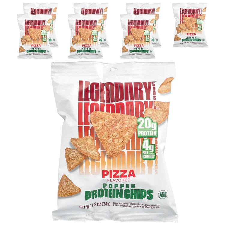 Popped Protein Chips, Pizza, 7 Bags, 1.2 oz (34 g) Each image 1