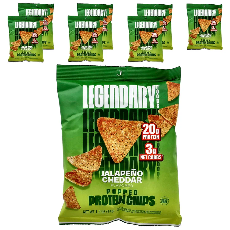Popped Protein Chips, Jalapeno Cheddar, 7 Bags, 1.2 oz (34 g) Each image 1