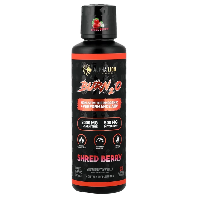 Burn2O, Shred Berry, Strawberry & Vanilla, 15.72 oz (465 ml) image 1