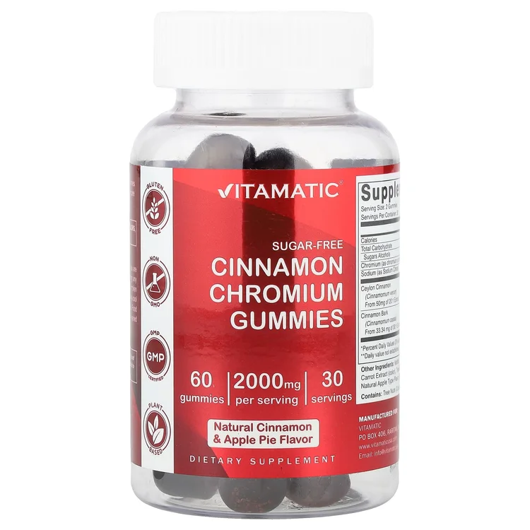 Cinnamon Chromium Gummies, Natural Cinnamon & Apple Pie, 60 Gummies image 1