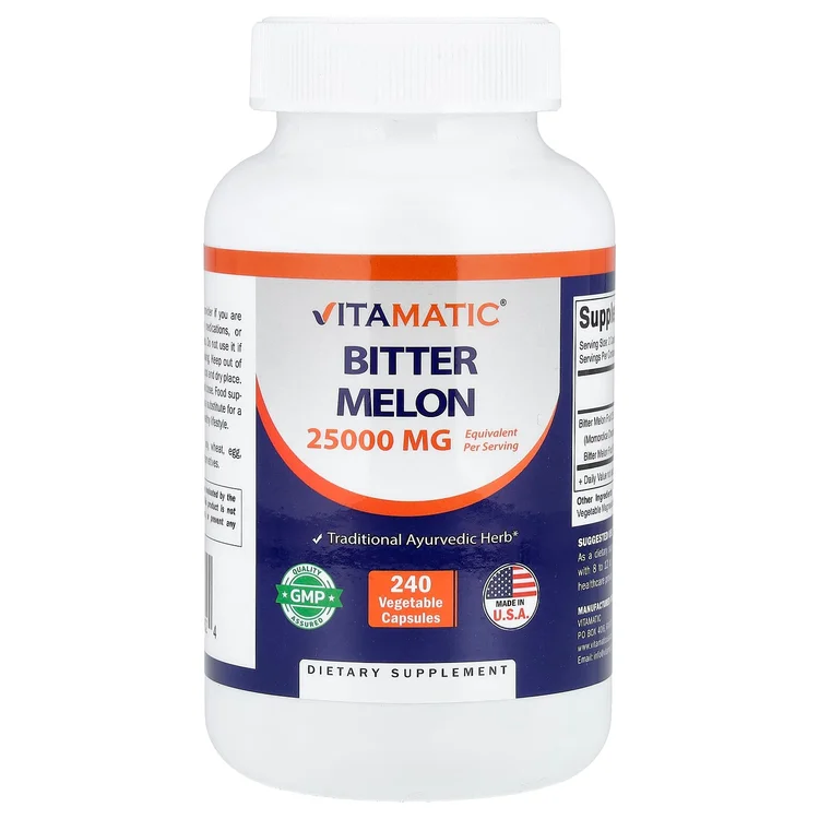 Bitter Melon, 240 Vegetable Capsules (500 mg per Capsule) image 1