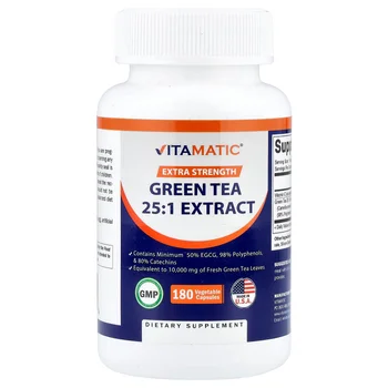 Green Tea, 25:1 Extract, 180 Vegetable Capsules