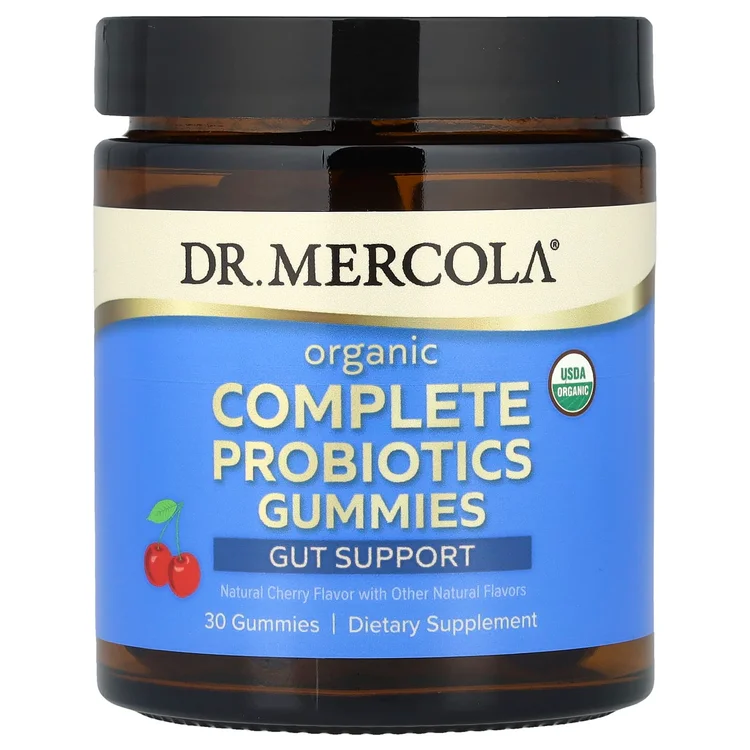 Organic Complete Probiotics Gummies, Natural Cherry, 30 Gummies (50 mg (5 Billion CFU) per Gummy) image 1