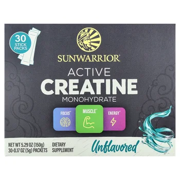 Active Creatine Monohydrate, Unflavored, 30 Packets, 0.17 oz (5 g) Each