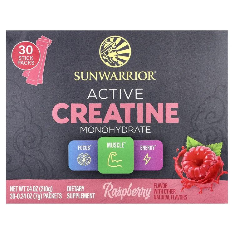 Active Creatine Monohydrate, Raspberry, 30 Packets, 0.24 oz (7 g) Each image 1