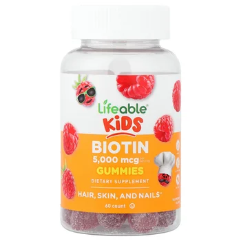 Kids, Biotin Gummies, Raspberry, 60 Gummies (2,500 mcg per Gummy)