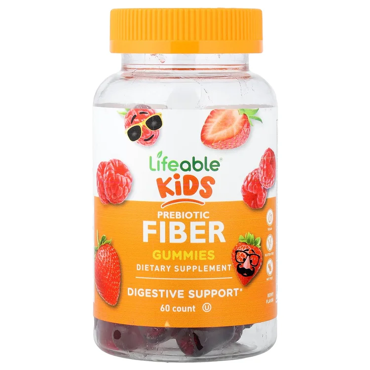 Kids, Prebiotic Fiber Gummies, Berry, 60 Gummies image 1