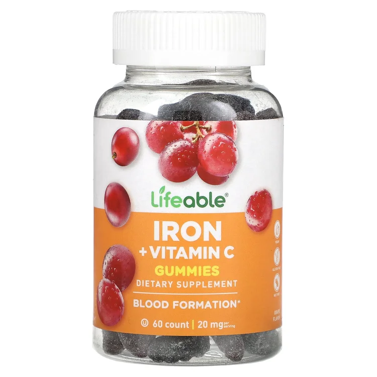 Iron + Vitamin C Gummies, Grape, 60 Gummies image 1