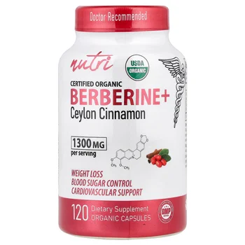 Organic Berberine+ Ceylon Cinnamon, 120 Organic Capsules