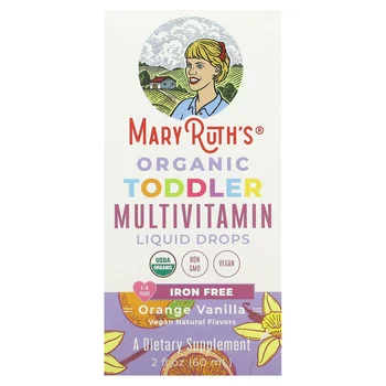 Organic Toddler, Multivitamin Liquid Drops, 1-3 Years, Orange Vanilla, 2 fl oz (60 ml)
