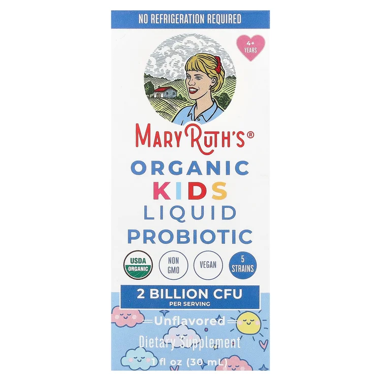 Organic Kids Liquid Probiotic, 4 + Years, Unflavored, 2 Billion CFU, 1 fl oz (30 ml) image 1