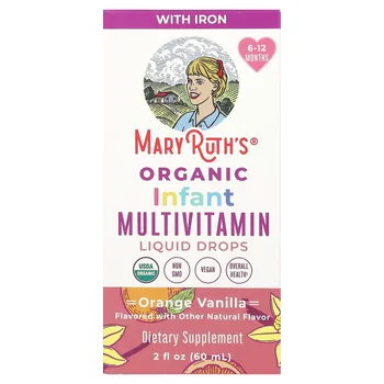 Organic Infant Multivitamin Liquid Drops, 6 - 12 Months, Orange Vanilla, 2 fl oz (60 ml)