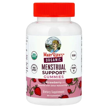 Organic Menstrual Support Gummies, Strawberry, 60 Gummies