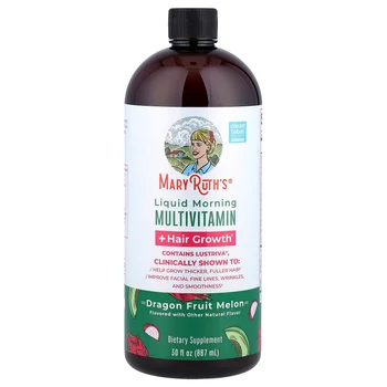 Liquid Morning Multivitamin + Hair Growth, Dragon Fruit Melon, 30 fl oz (887 ml)