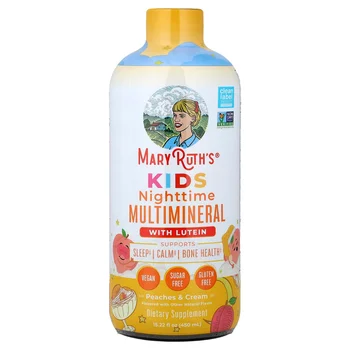 Kids, Nighttime Multivitamin With Lutein, Peaches & Cream, 15.22 fl oz (450 ml)