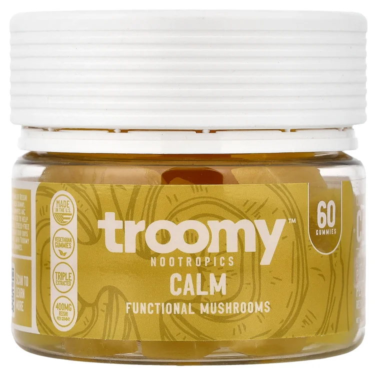 Calm, Functional Mushrooms Gummies, Pineapple Peach, 60 Gummies image 1