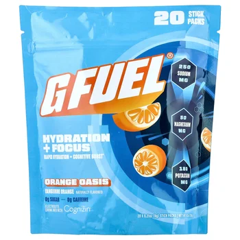 Hydration + Focus, Electrolyte Drink Mix with Cognizin®, Orange Oasis, 20 Stick Packs, 0.21 oz (6 g) Each