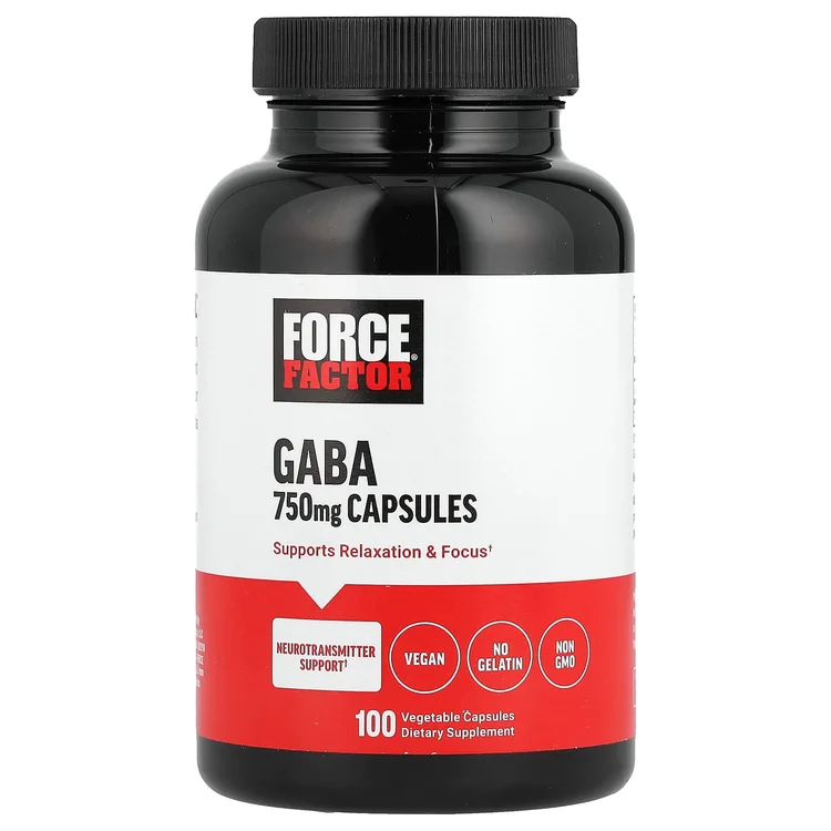 GABA, 750 mg, 100 Vegetable Capsules image 1