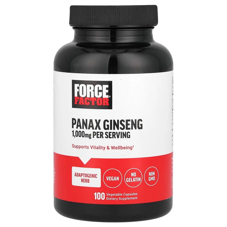 Panax Ginseng, 100 Vegetable Capsules (500 mg per Capsule) image 1