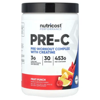 Performance, Pre-C, Pre-Workout Complex With Creatine, Fruit Punch, 1 lb (453 g)