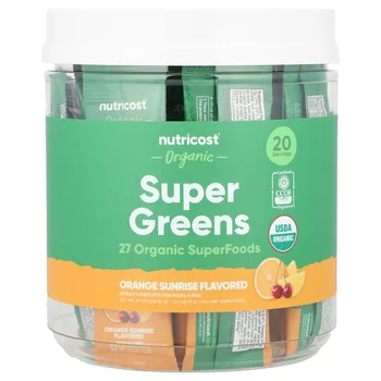 Organic Super Greens, Orange Sunrise, 20 Stick Packs, 0.4 oz (11 g) Each