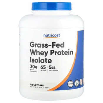 Grass-Fed Whey Protein Isolate, Unflavored, 5 lb (2,268 g)