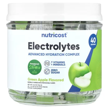 Electrolytes, Advanced Hydration Complex, Green Apple , 40 Stick Packs, 0.1 oz (4 g) Each