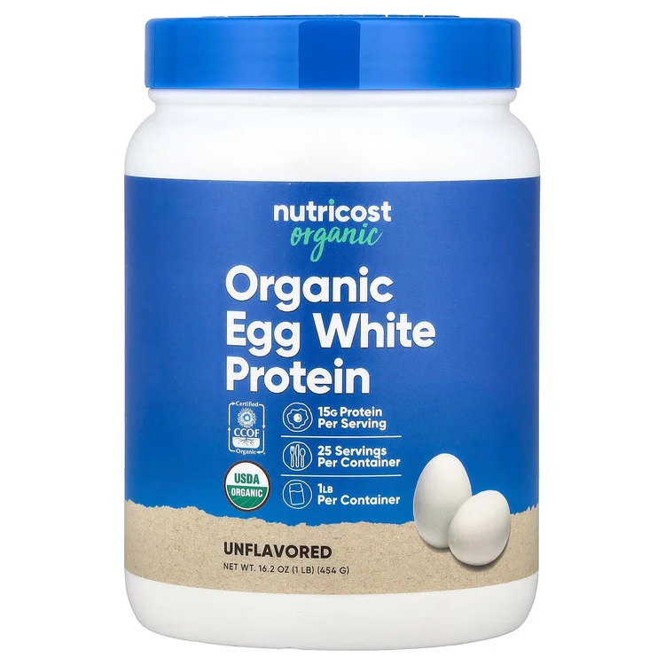 Organic Egg White Protein, Unflavored, 1 lb (454 g) image 1