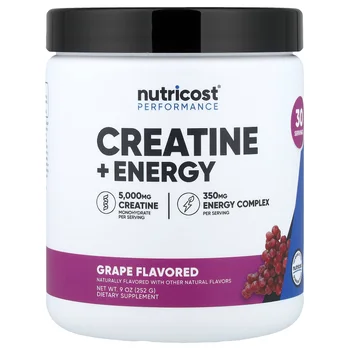 Performance, Creatine + Energy, Grape, 9 oz (252 g)