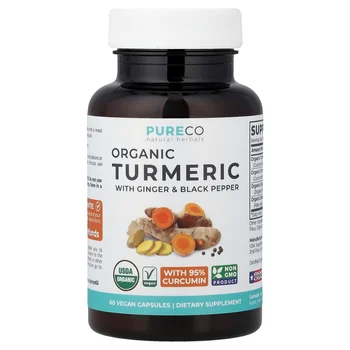 Organic Turmeric with Ginger & Black Pepper, 60 Vegan Capsules