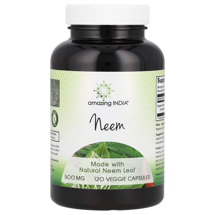 Neem, 500 mg, 120 Veggie Capsules image 1
