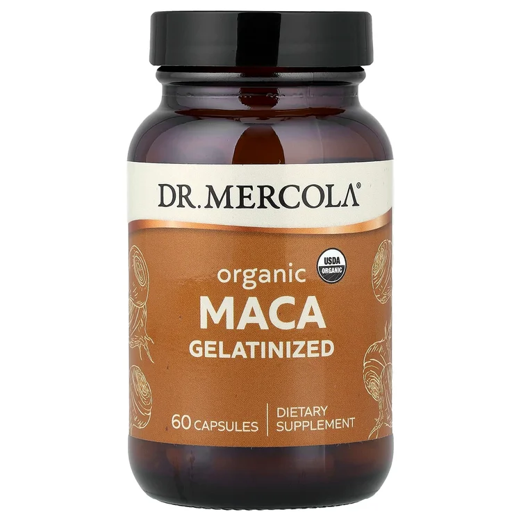 Organic Maca, Gelatinized, 60 Capsules (500 mg per Capsule) image 1