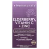Elderberry, Vitamin C + Zinc with Ginger + Vitamin D3, 60 Capsules