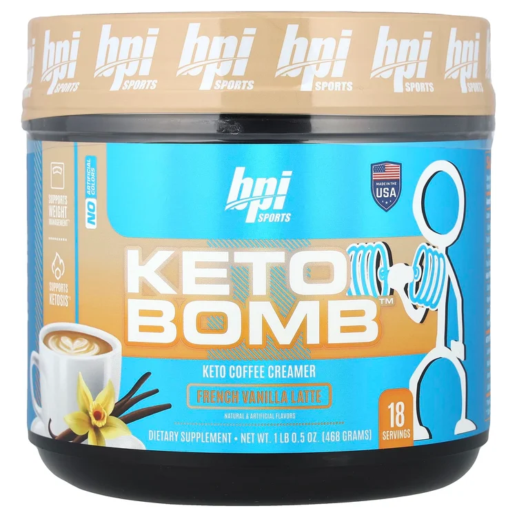 Keto Bomb™, Keto Coffee Creamer, French Vanilla Latte, 1 lbs 0.5 oz (468 g) image 1