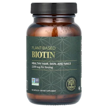 Plant-Based Biotin, 2,500 mcg, 60 Capsules