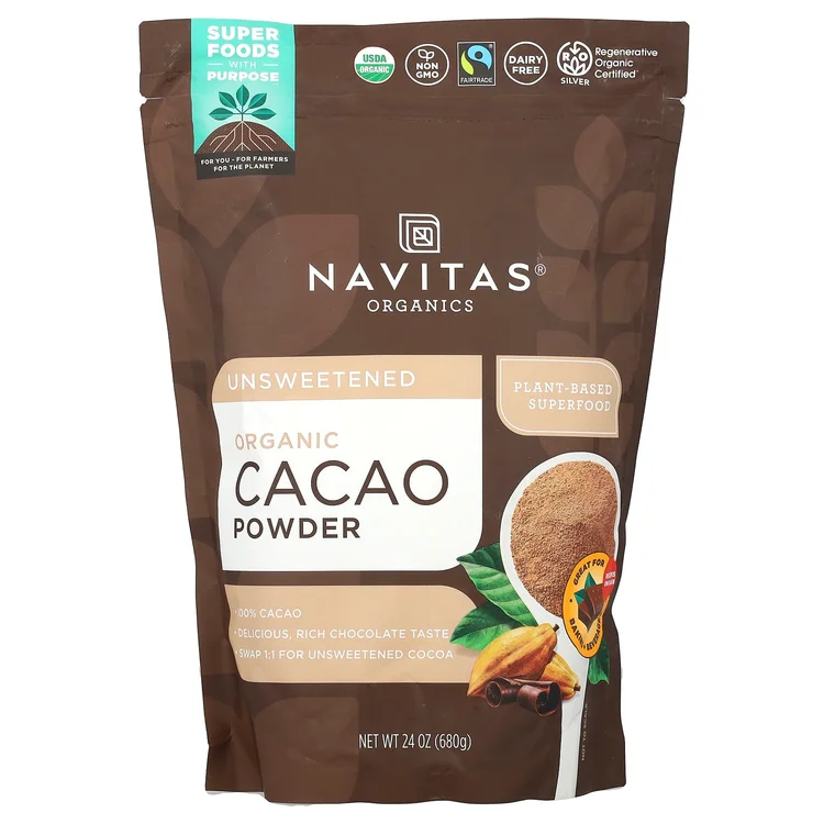 Organic Cacao Powder, Unsweetened, 24 oz (680 g) image 1