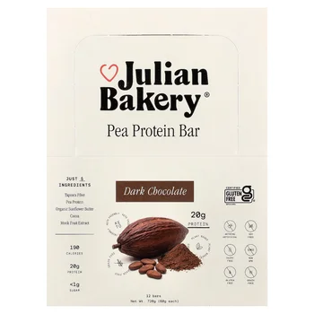 Pea Protein Bar, Dark Chocolate, 12 Bars, 2.1 oz (60 g) Each