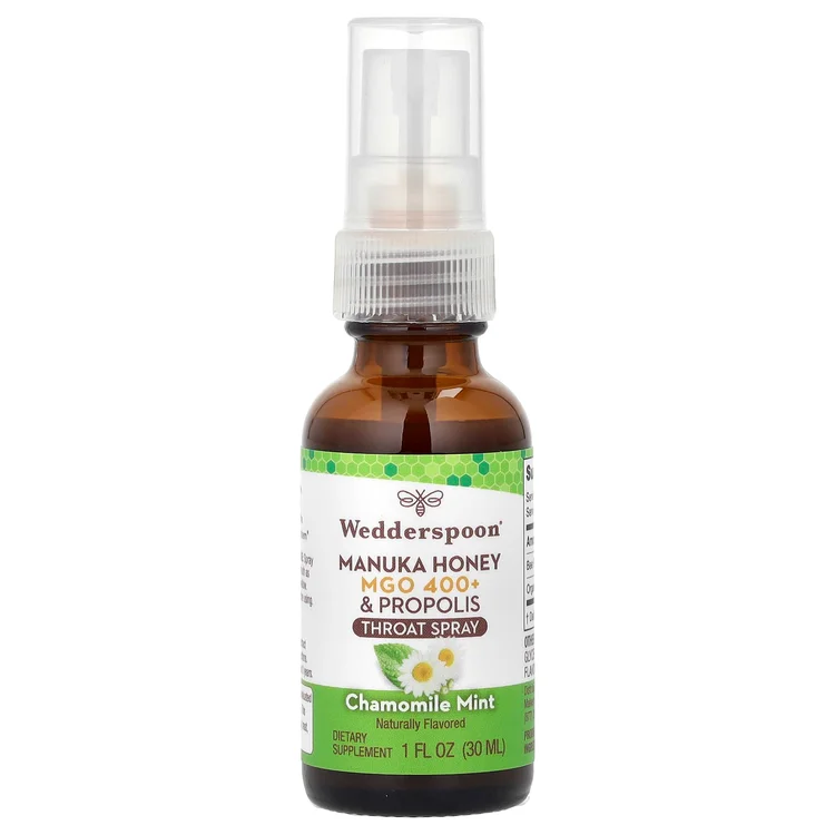Manuka Honey & Propolis Throat Spray, Chamomile Mint, MGO 400+, 1 fl oz (30 ml) image 1