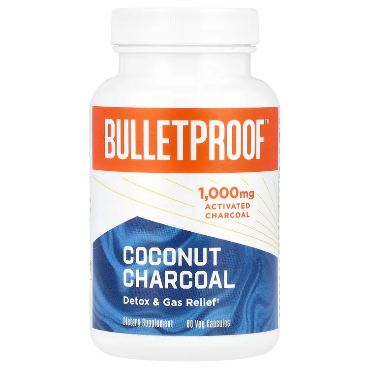 Coconut Charcoal, Detox & Gas Relief, 90 Veg Capsules (500 mg per Capsule) image 1