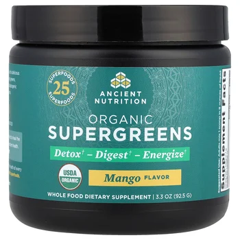 Organic SuperGreens, Mango, 3.3 oz (92.5 g)
