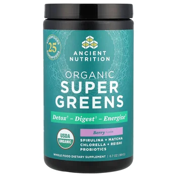 Organic Super Greens, Berry, 6.7 oz (189 g)