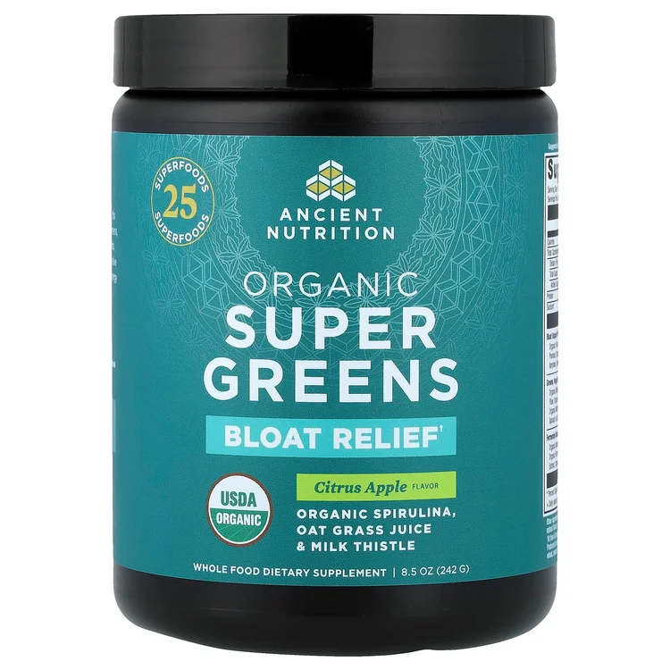 Organic Super Greens, Bloat Relief, Citrus Apple, 8.5 oz (242 g) image 1
