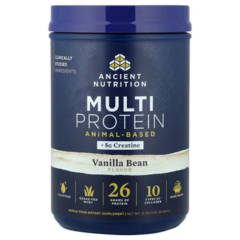Multi Protein + Creatine, Animal-Based, Vanilla Bean, 1.33 lb (604 g)