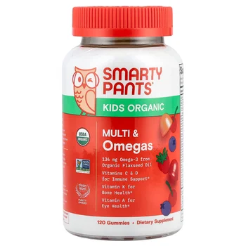 Kids Organic, Multi & Omegas Gummies, Mixed Berry and Cherry, 120 Gummies